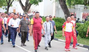 Perkuat Sinergitas Polda Kepri Olahraga Bersama dengan TNI, Forkopimda, dan Media Batam